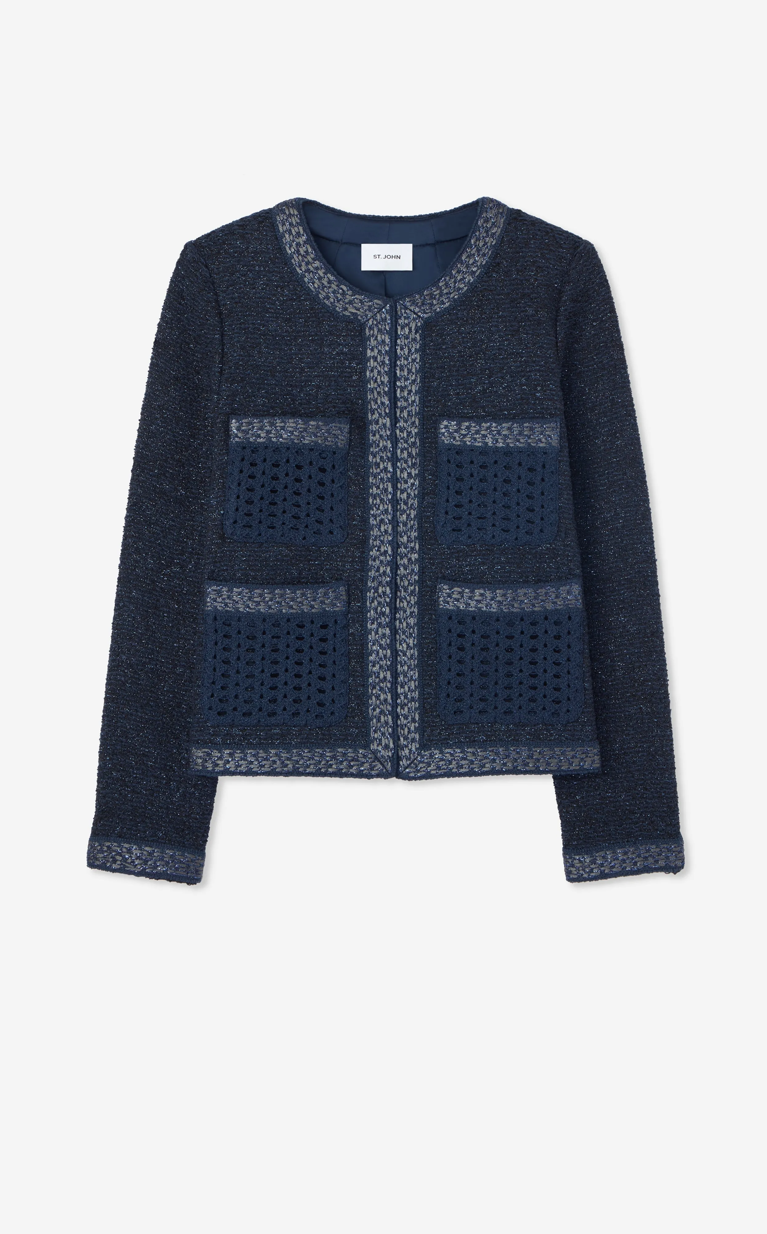 Mixed Media Tweed Short Jacket sold by St. John