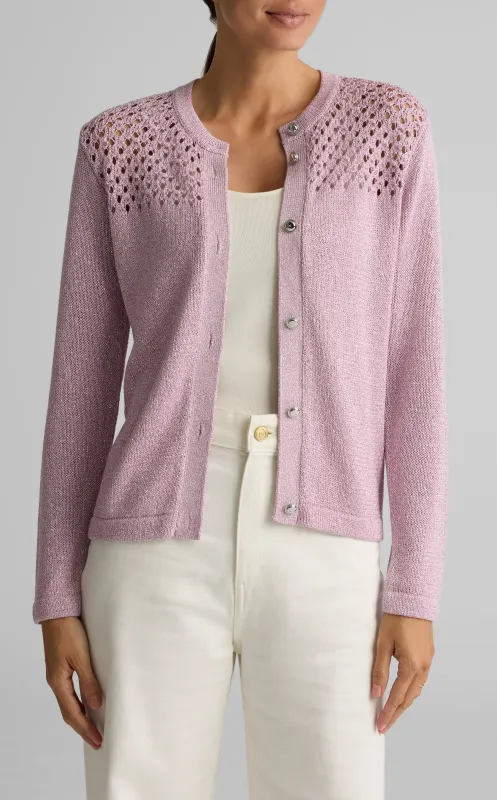 Sparkle Crochet Knit Cardigan sold by St. John