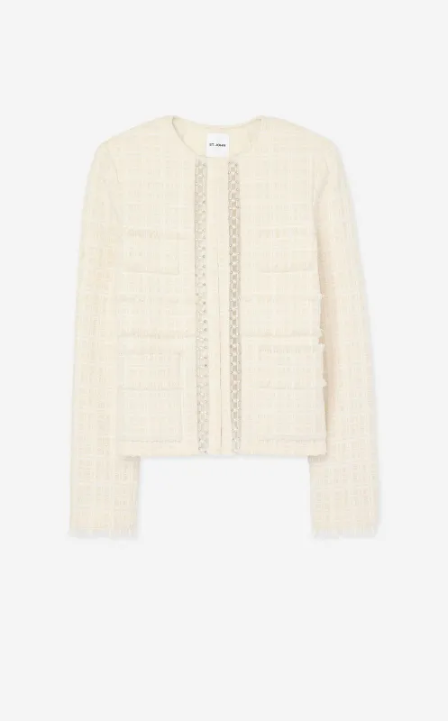 Embellished Tweed Jacket made by St. John