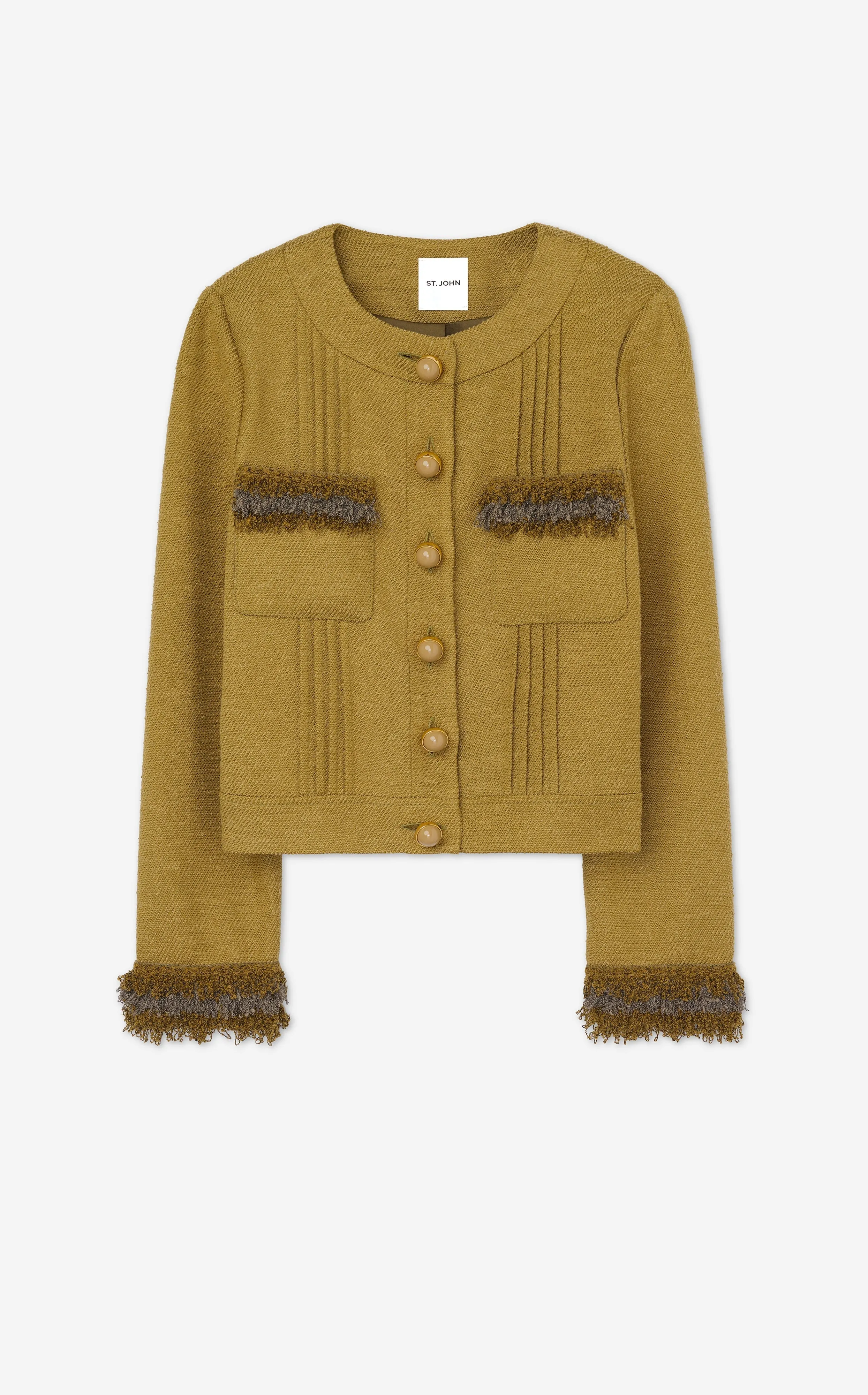 Tonal Tweed Fringe Jacket sold by St. John product image thumbnail 3