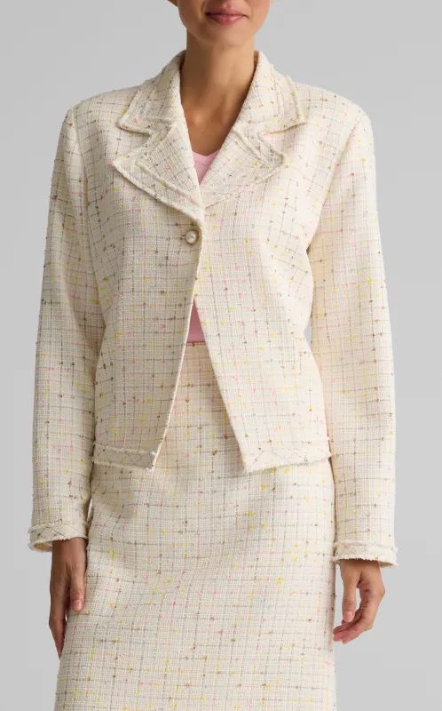 Space Dyed Tweed Lined Jacket made by St. John