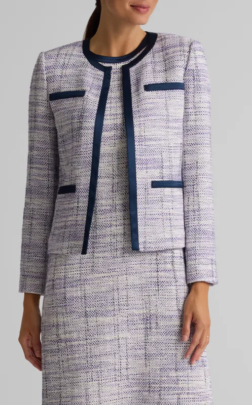 Soft Birdseye Tweed Lined Jacket made by St. John