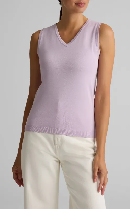 Solid Jersey Knit V-Neck Shell sold by St. John