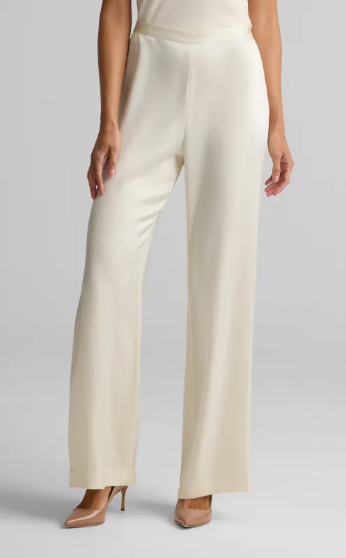 Liquid Satin Elastic-Waist Pant sold by St. John