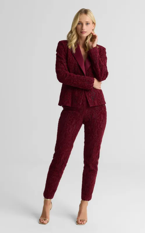 Paige Single Button Jacket In Velvet Floral Lace sold by St. John