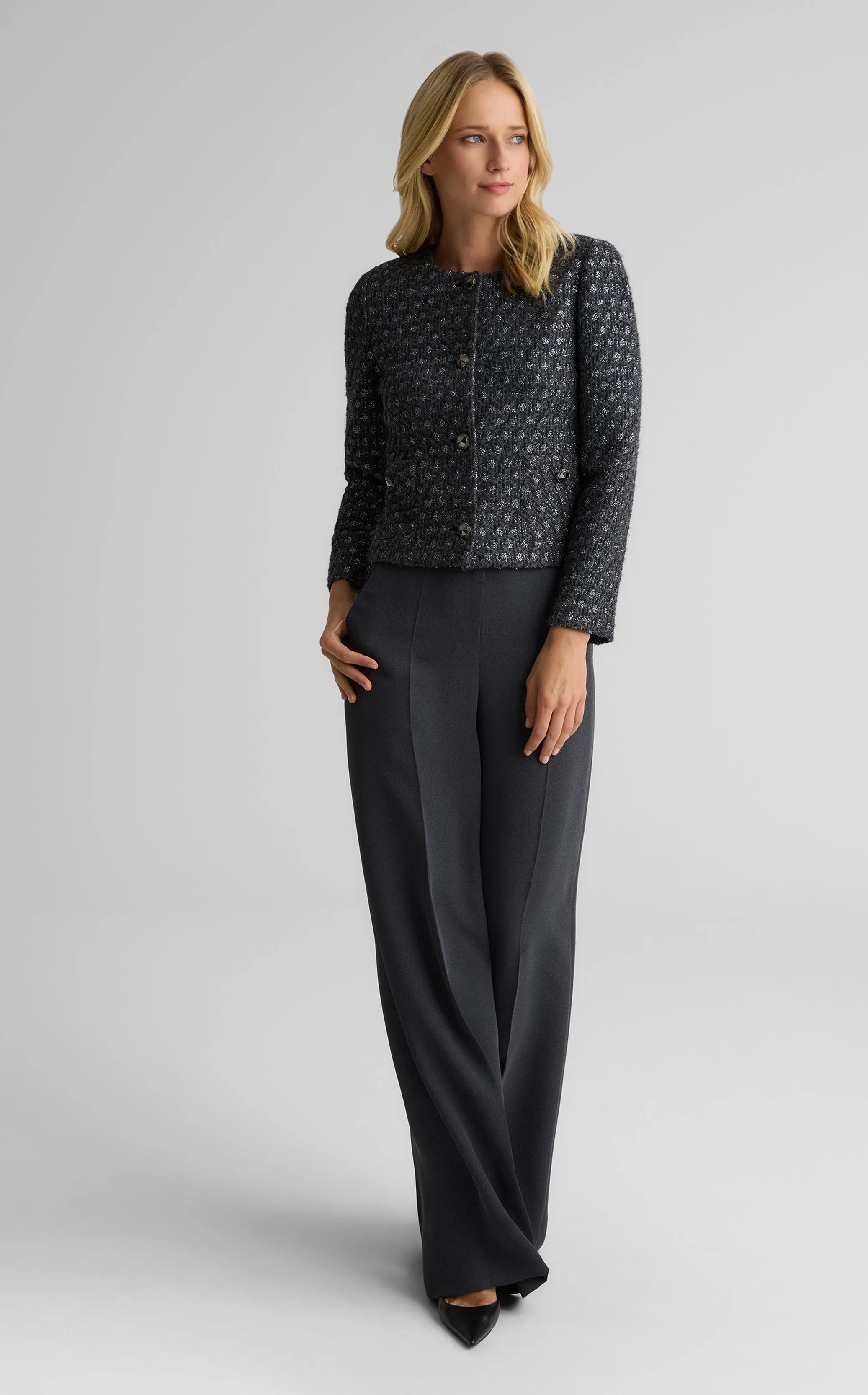 Simone Jacket In Encore Tweed sold by St. John