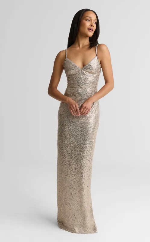 Isa Gown In Soft Tailored Sequin made by St. John