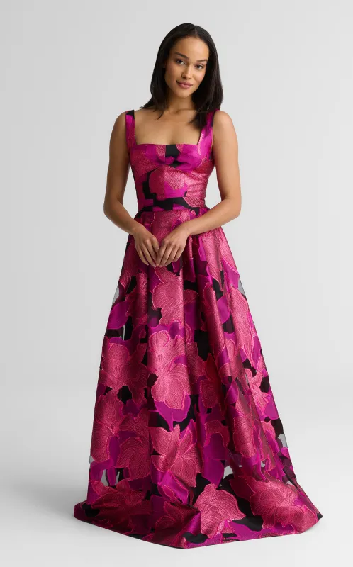 Athena Gown In Floral Organza sold by St. John