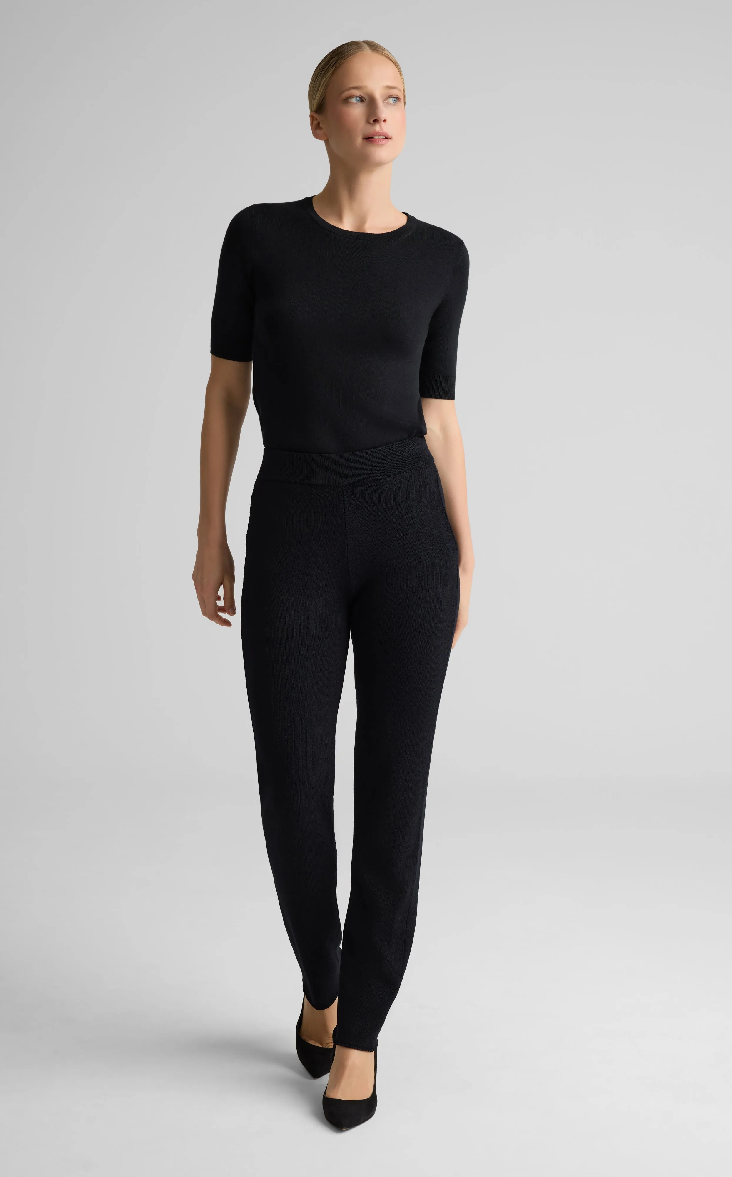 Isabel Full Length Pant in Legacy Crepe Knit sold by St. John