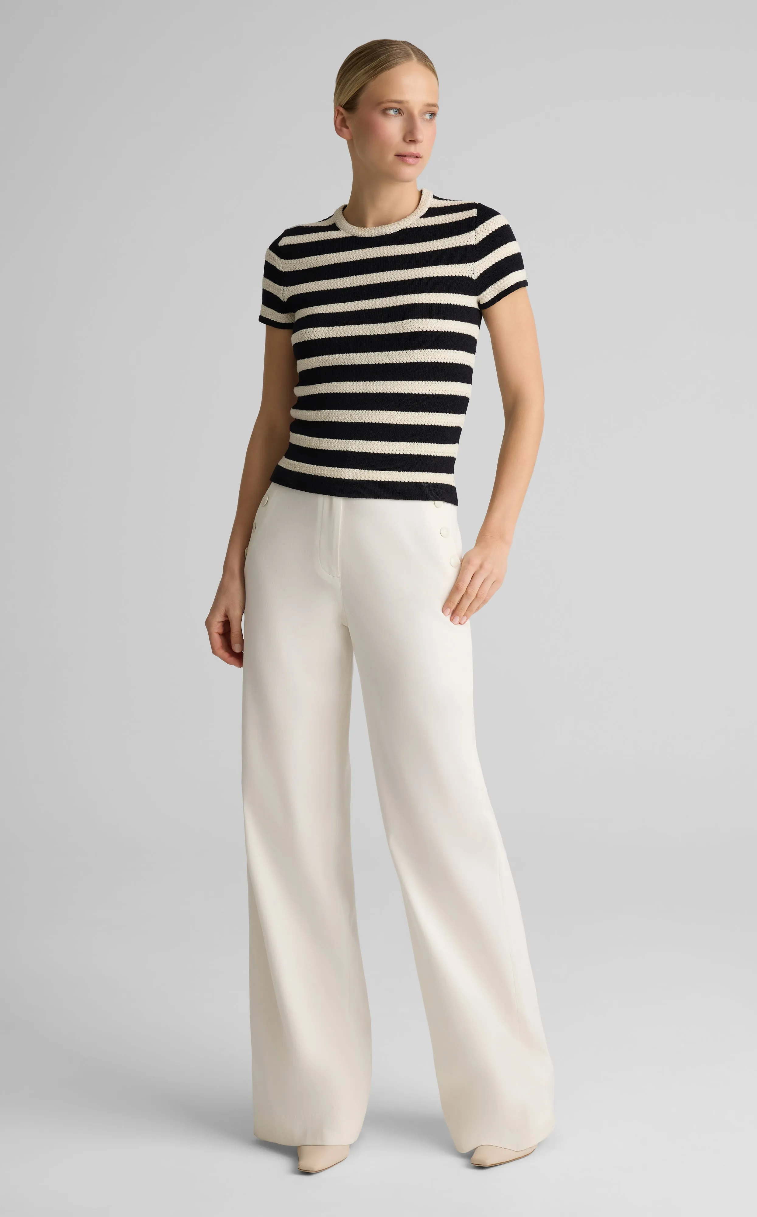 Lori Sweater In Breton Stripe Knit sold by St. John product image thumbnail 3