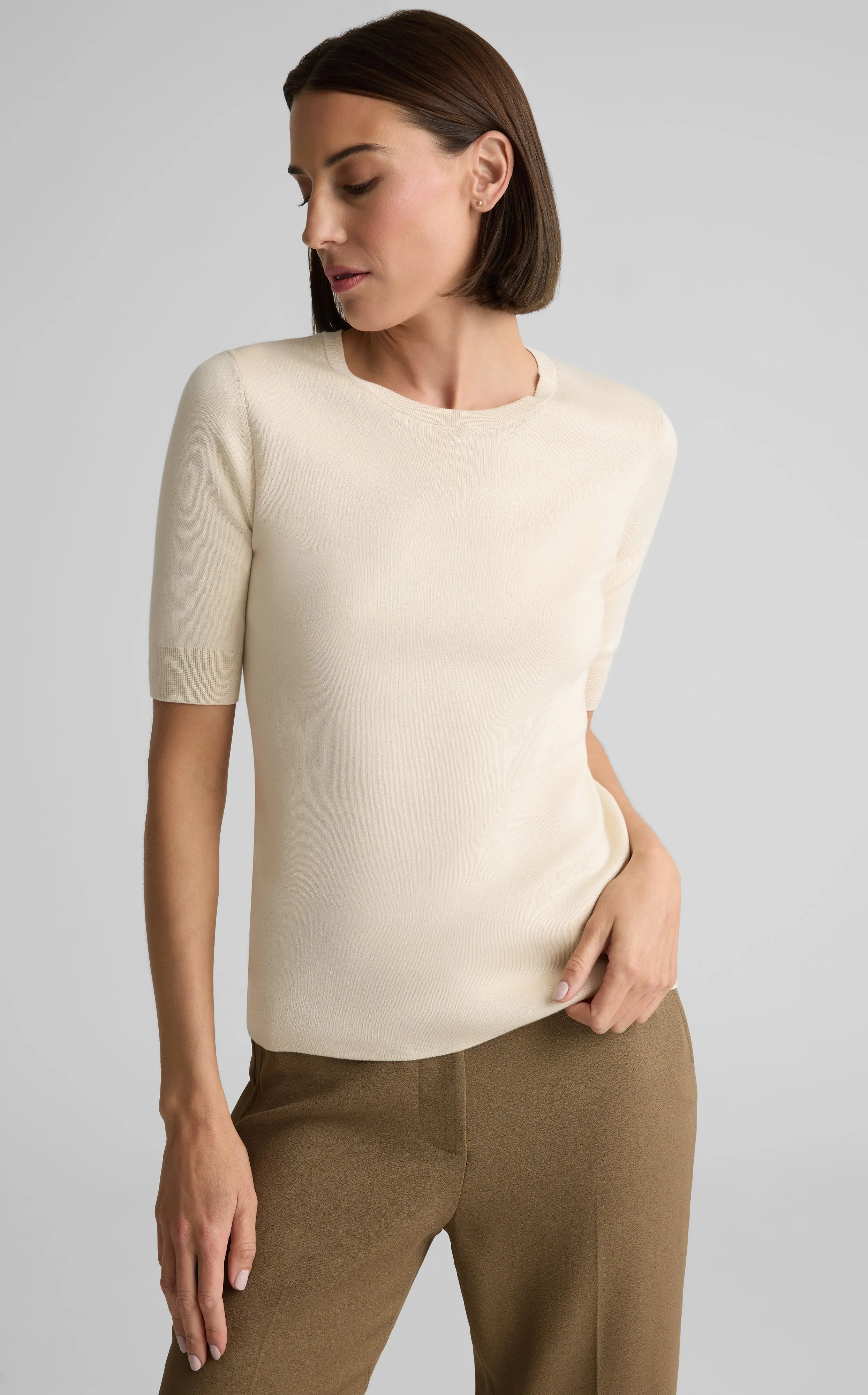 Marlie Sweater In Silk Cotton sold by St. John product image thumbnail 3