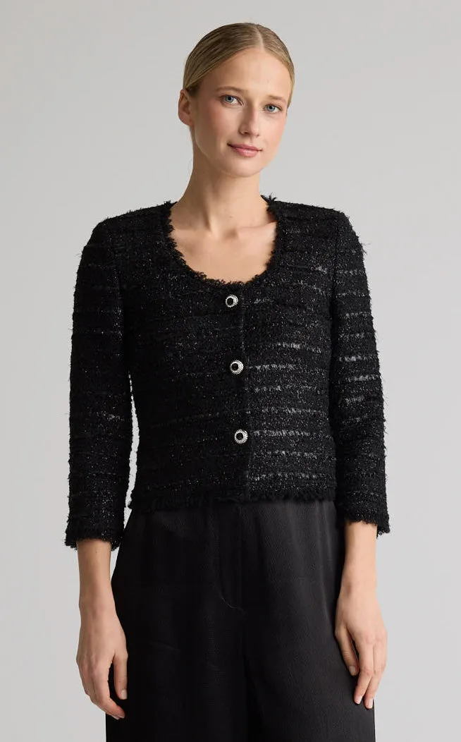 Ulyissa Jacket In Noir Tweed sold by St. John