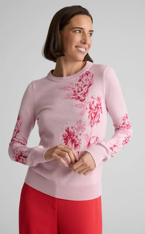 Marjorie Sweater In Peony Merino Silk made by St. John