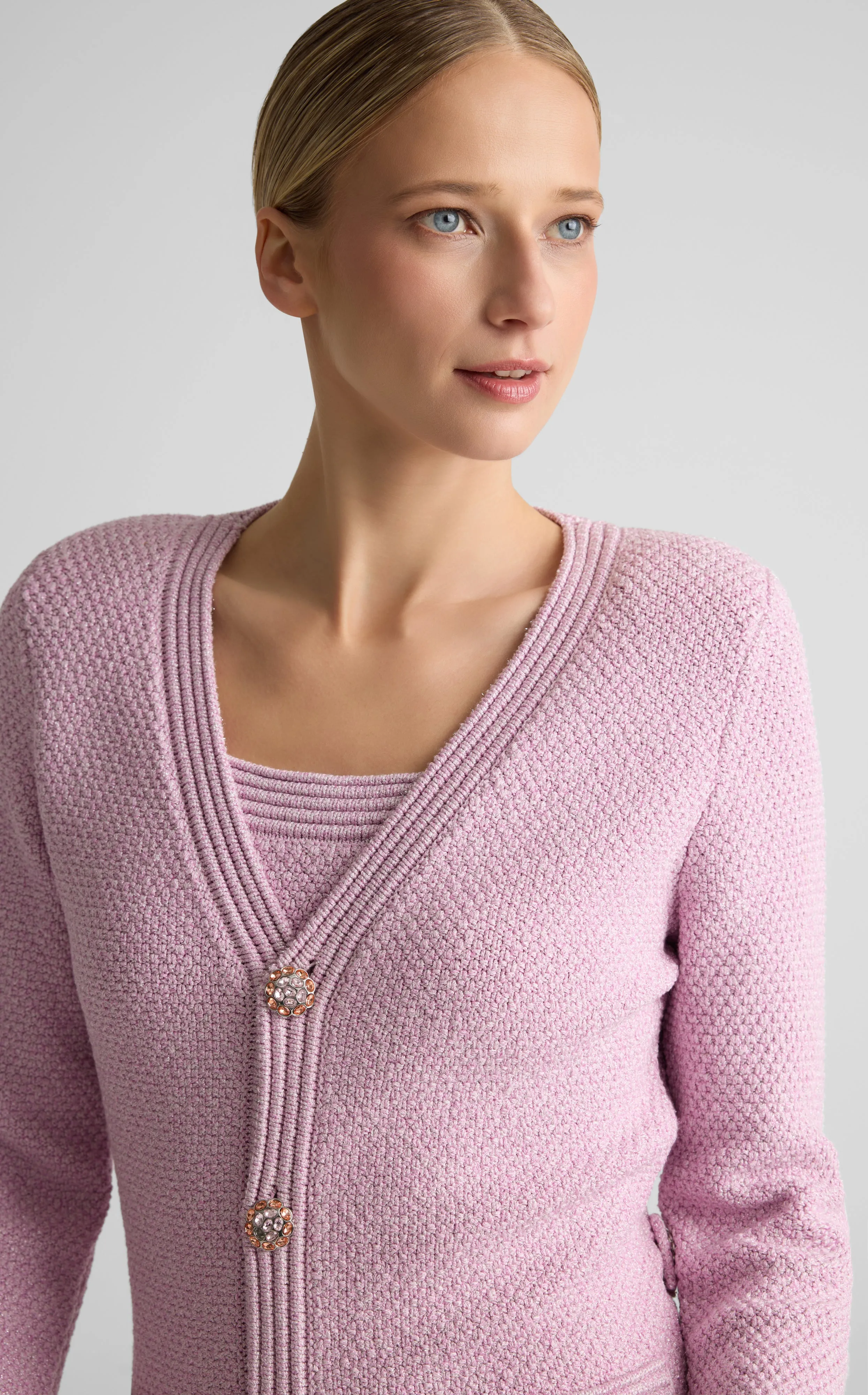 Vivara Jacket In Metallic Mouliné Knit sold by St. John product image thumbnail 3