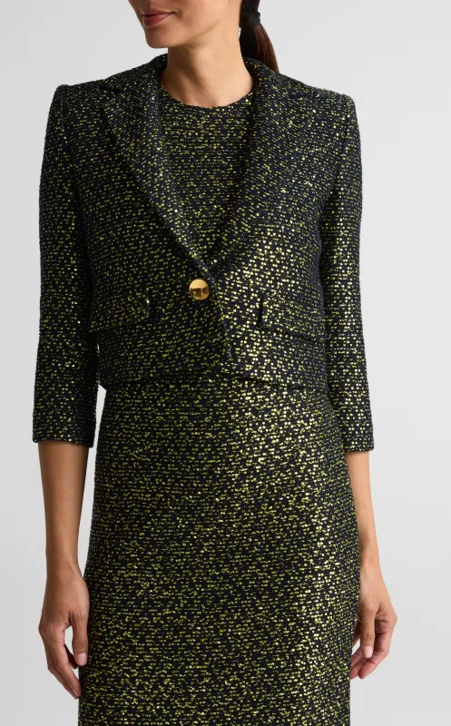 Sequin Knit Cropped Jacket made by St. John