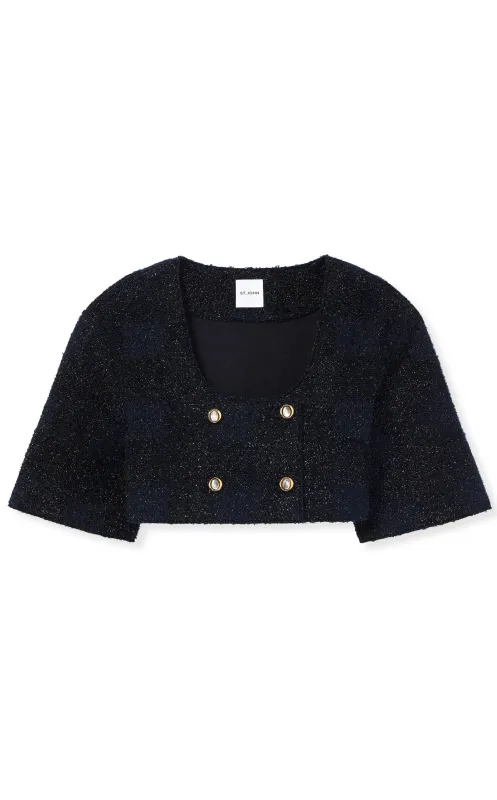 Eyelash Tweed Cropped Jacket made by St. John