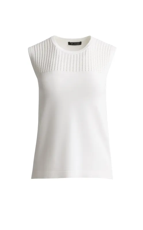 Vertical Stretch Knit Sleeveless Top made by St. John