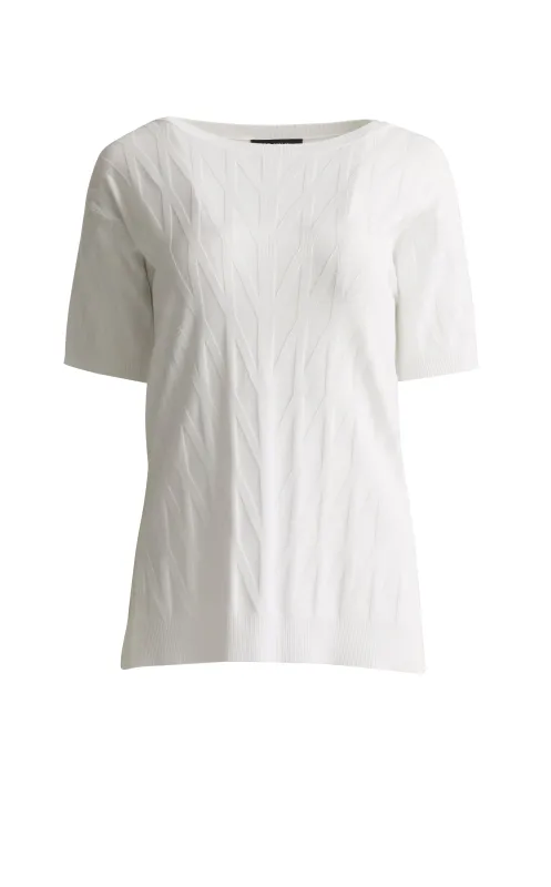 Raised Stretch Knit Short Sleeve Top made by St. John