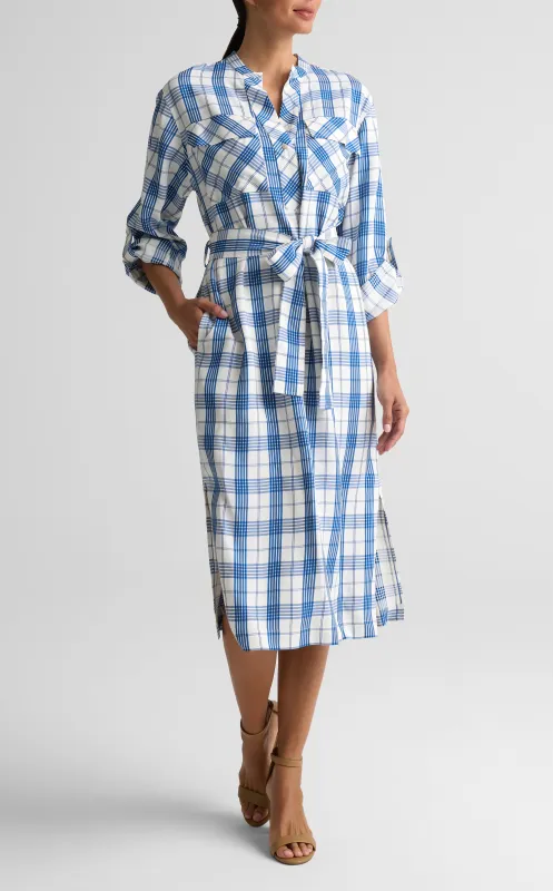 Plaid Print Shirt Dress made by St. John
