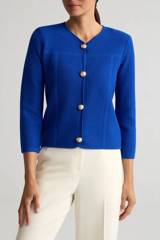 Stretch Piqué Knit Jacket made by St. John