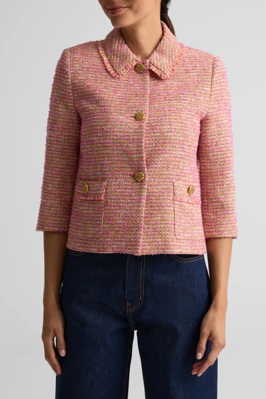 Multicolor Eyelash Tweed Jacket made by St. John