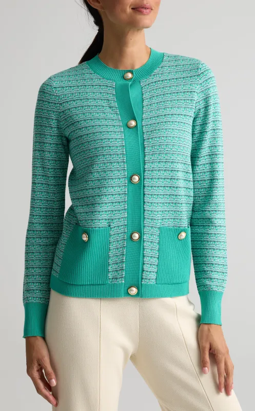 Space-Dyed Knit Cardigan made by St. John