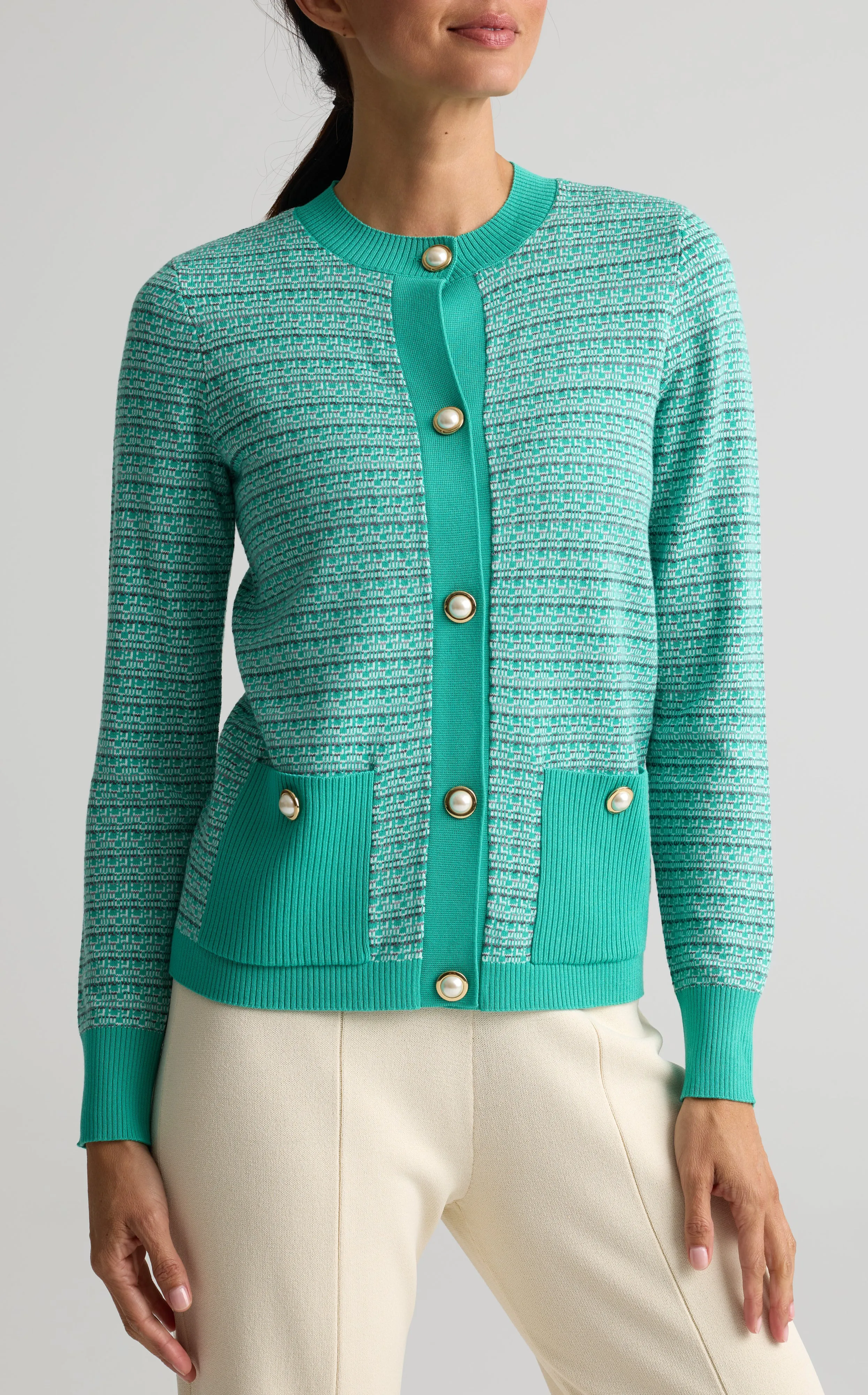 Space-Dyed Knit Cardigan sold by St. John