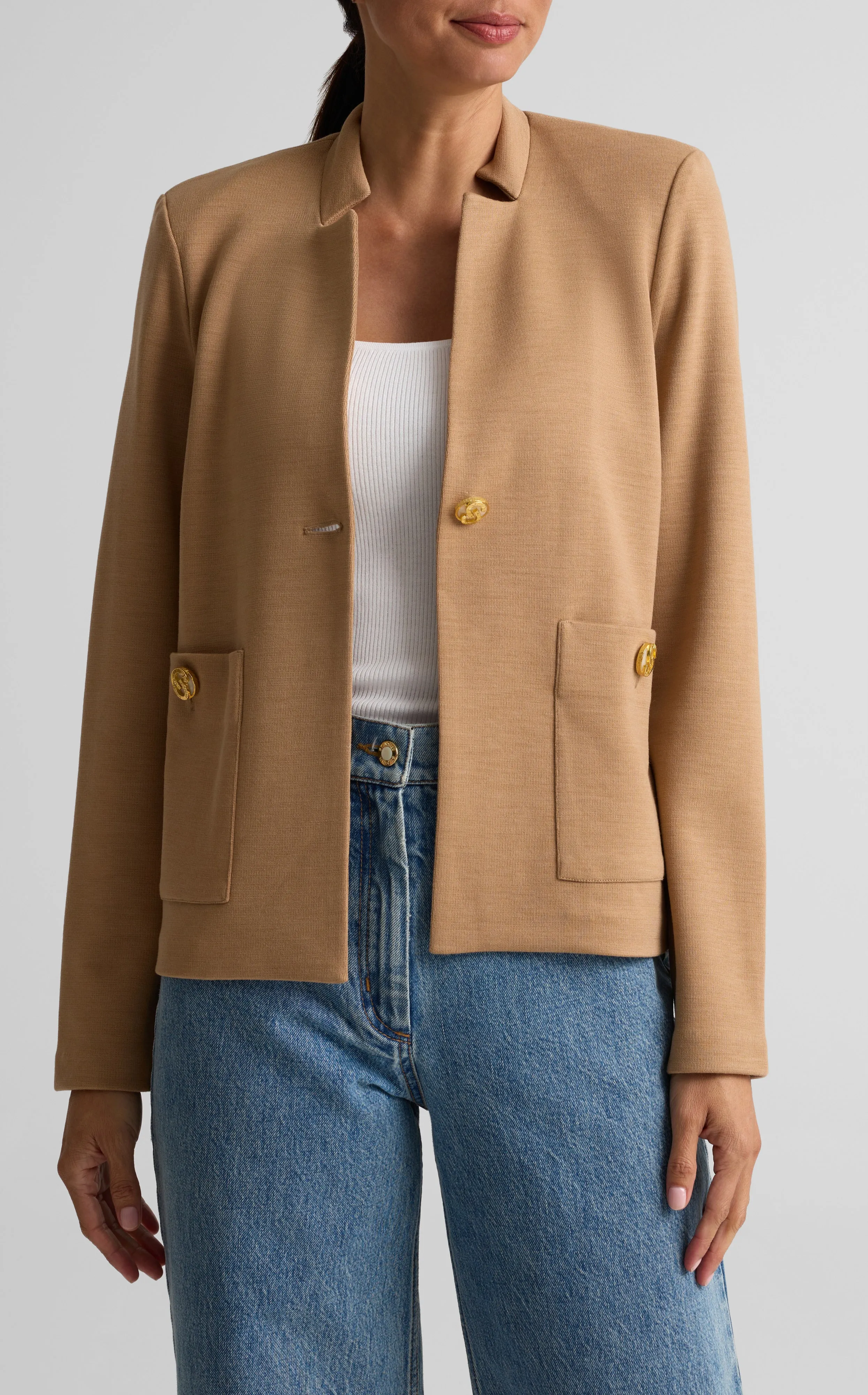 Milano Knit Pocket Jacket sold by St. John