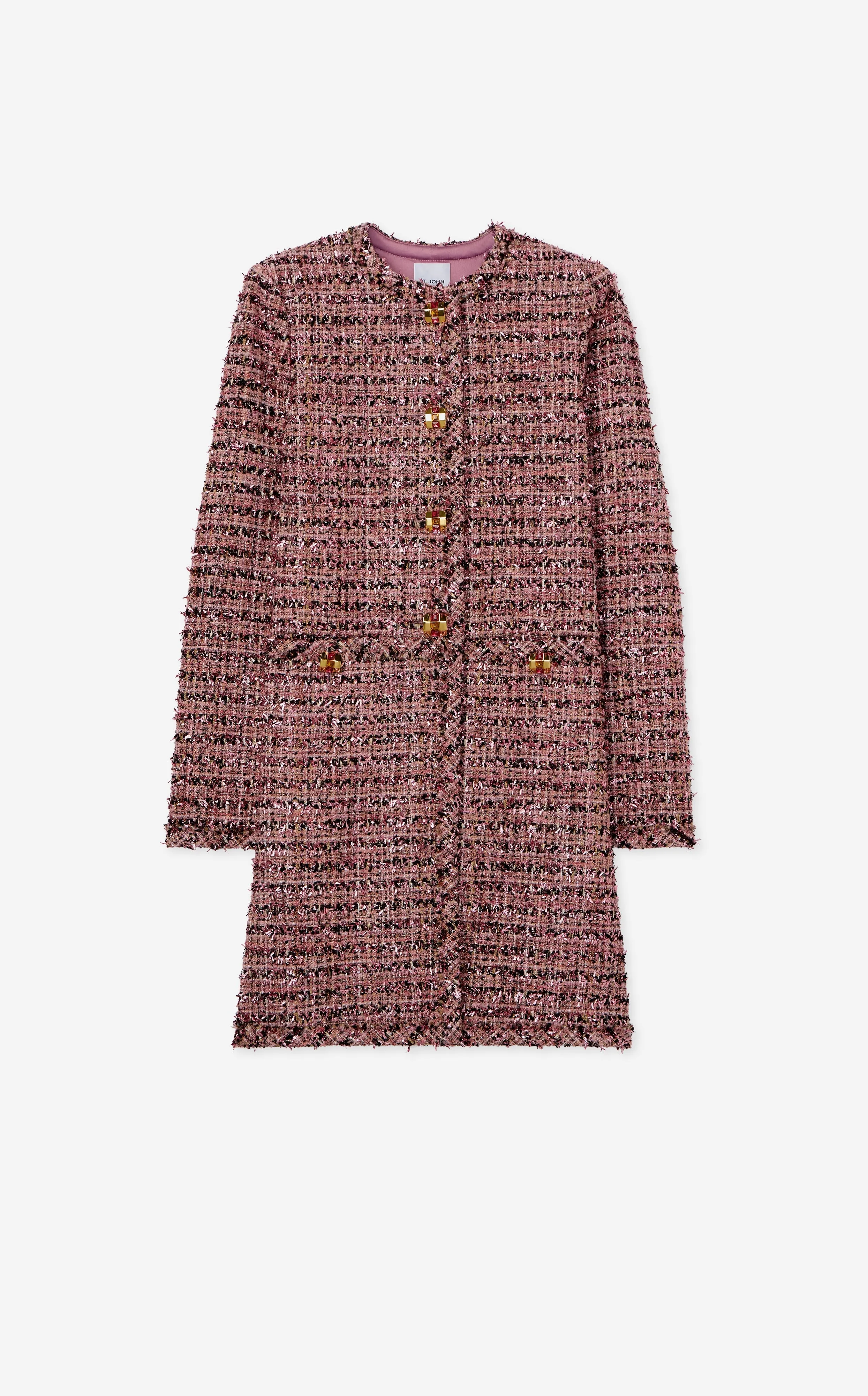 Eyelash Tweed Long Jacket sold by St. John product image thumbnail 3
