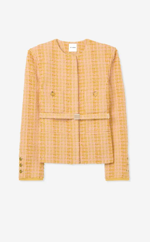 Textured Slub Tweed Jacket made by St. John