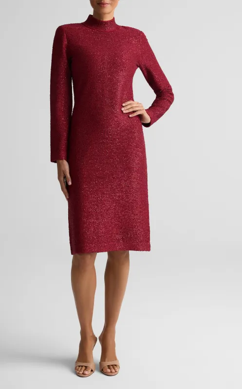 Sequin Lurex Mock Neck Dress made by St. John