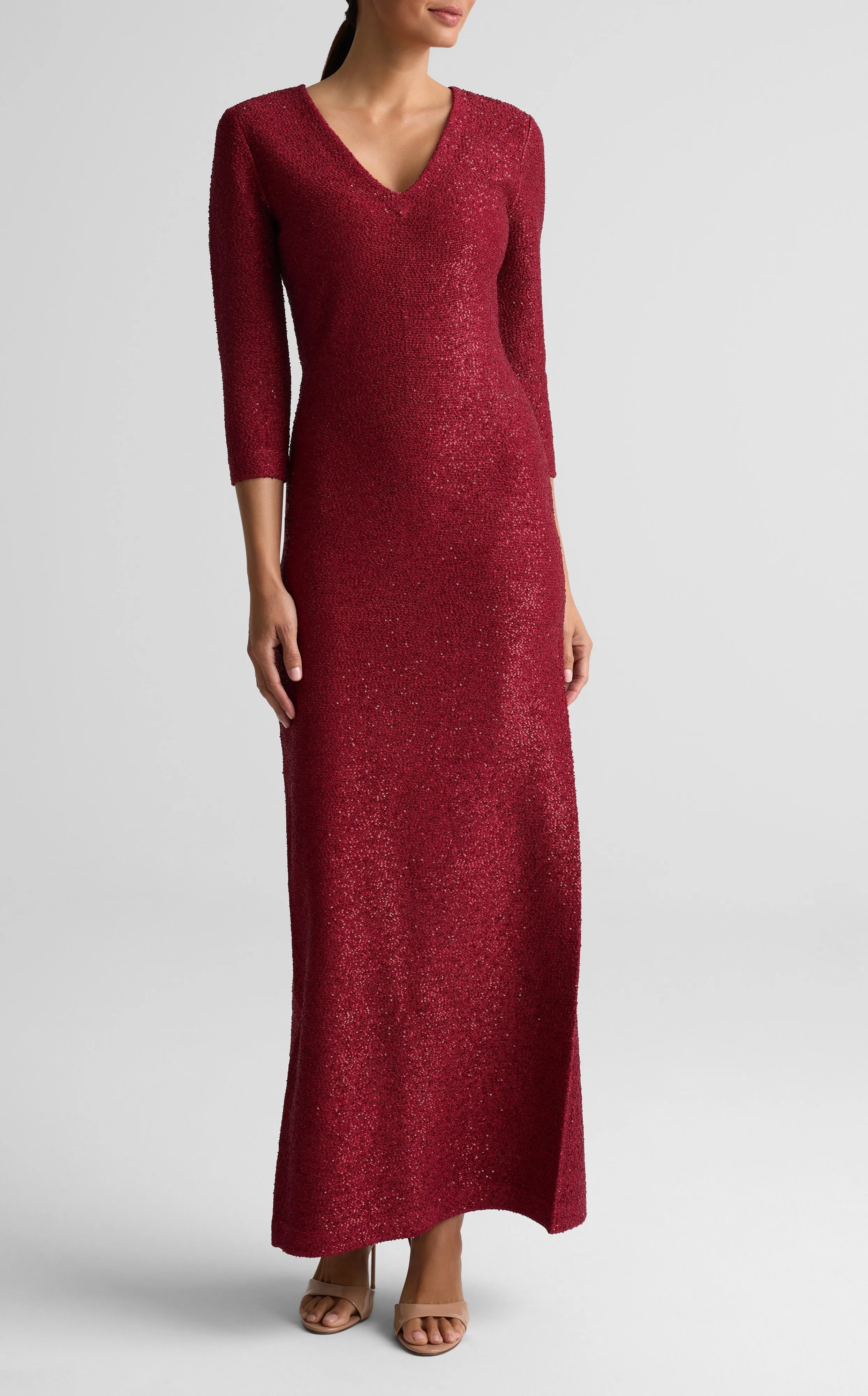 Sequin Lurex V-Neck Gown sold by St. John