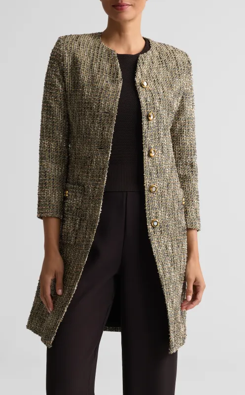 Sparkle Tweed Long Jacket made by St. John