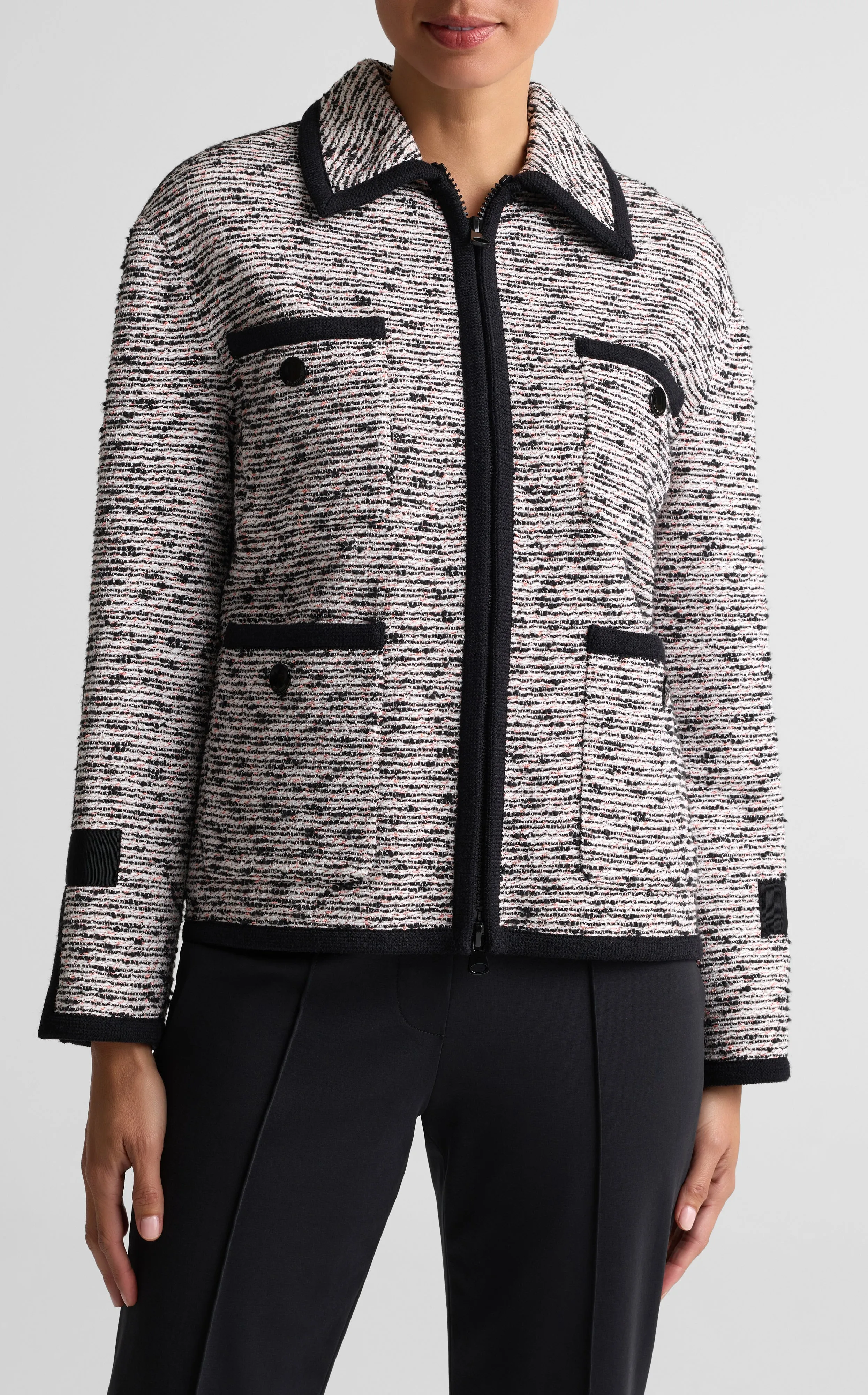 Contrast Trim Multi Slub Tweed Jacket sold by St. John