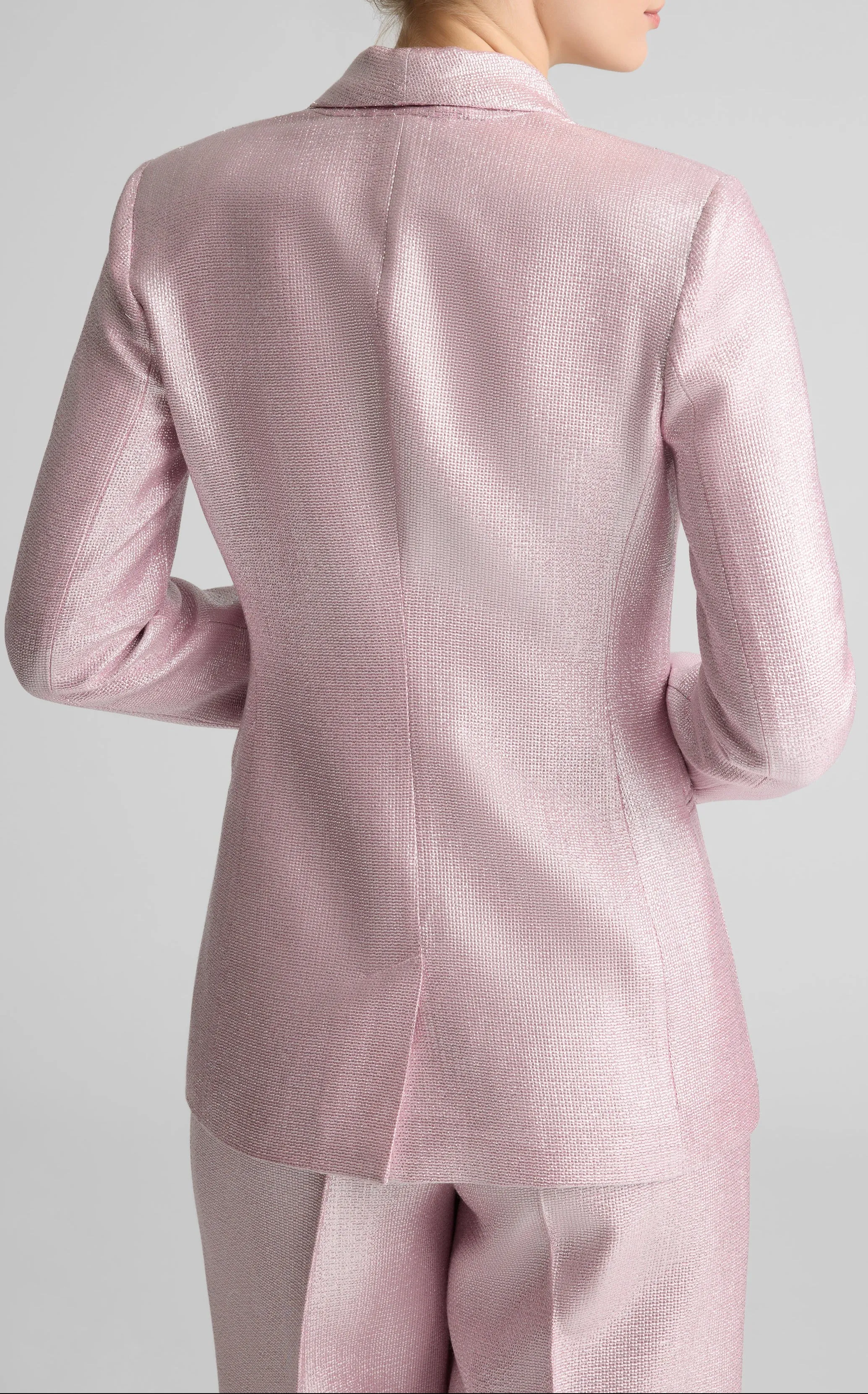 Elvie Shawl Collar Jacket in Soft Lamé Suiting sold by St. John product image thumbnail 4