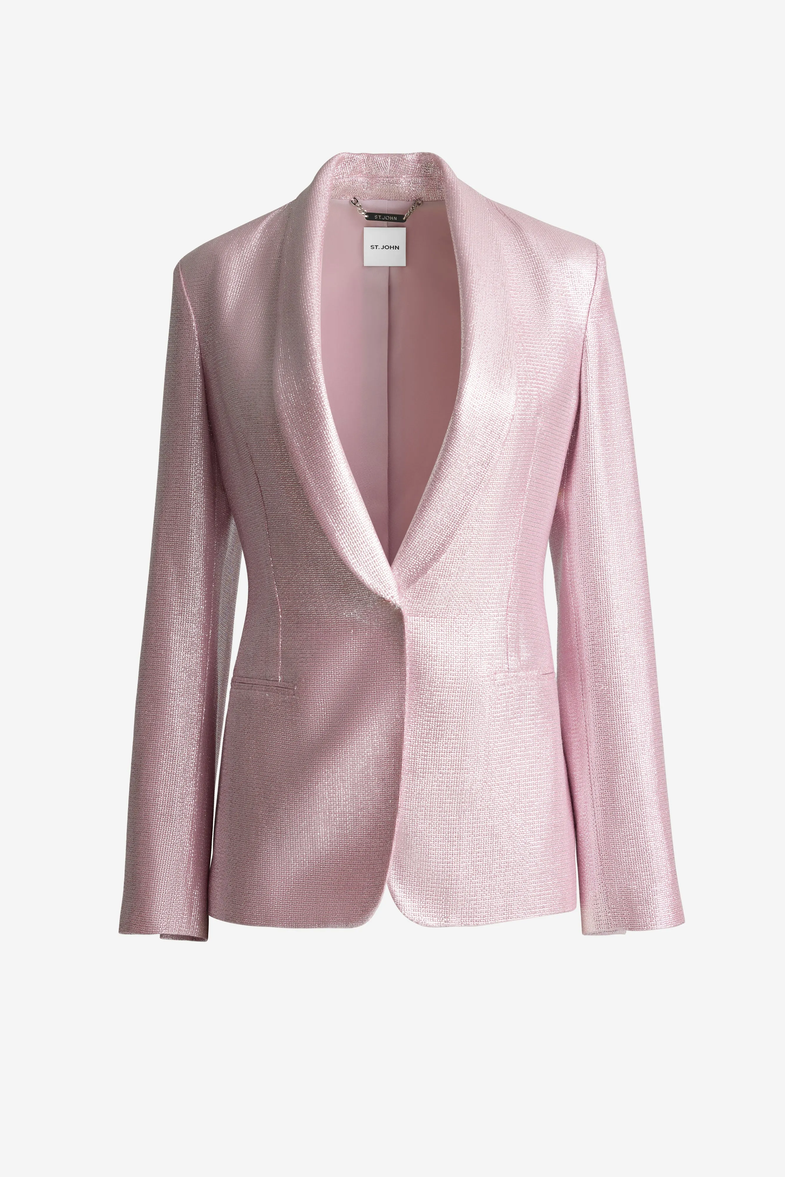 Elvie Shawl Collar Jacket in Soft Lamé Suiting sold by St. John product image thumbnail 2