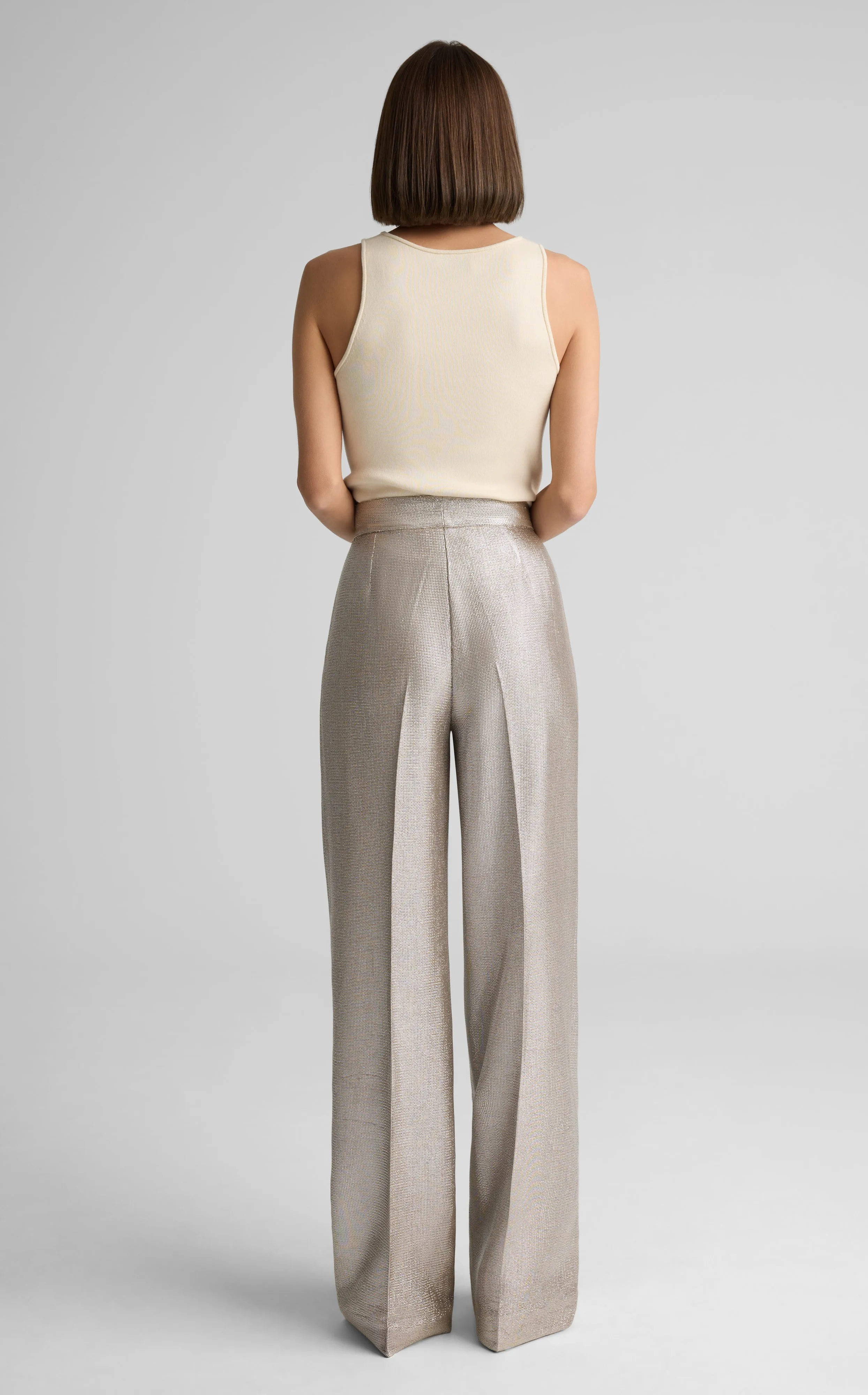 Chloe Pant in Soft Lamé Suiting sold by St. John product image thumbnail 4