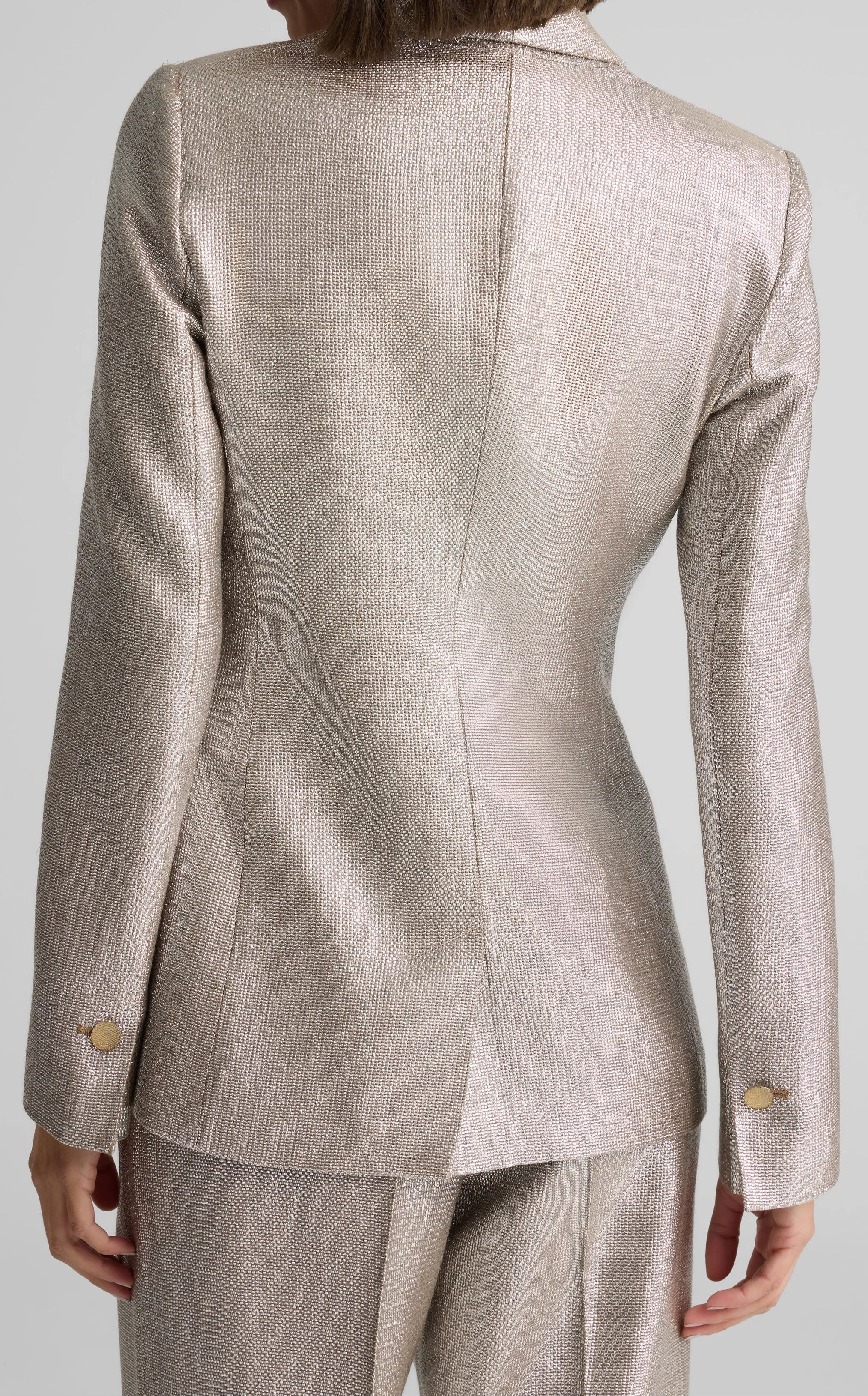 Elvie Shawl Collar Jacket in Soft Lamé Suiting sold by St. John product image thumbnail 4