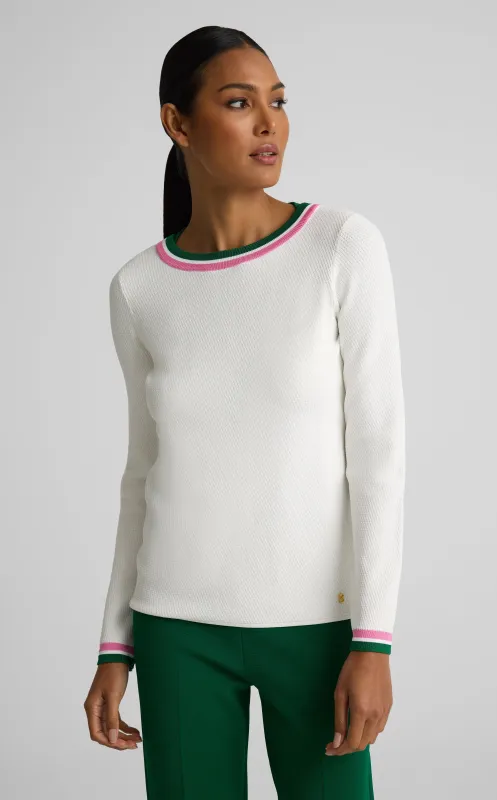 Marjorie Sweater In Diagonal Texture Knit made by St. John