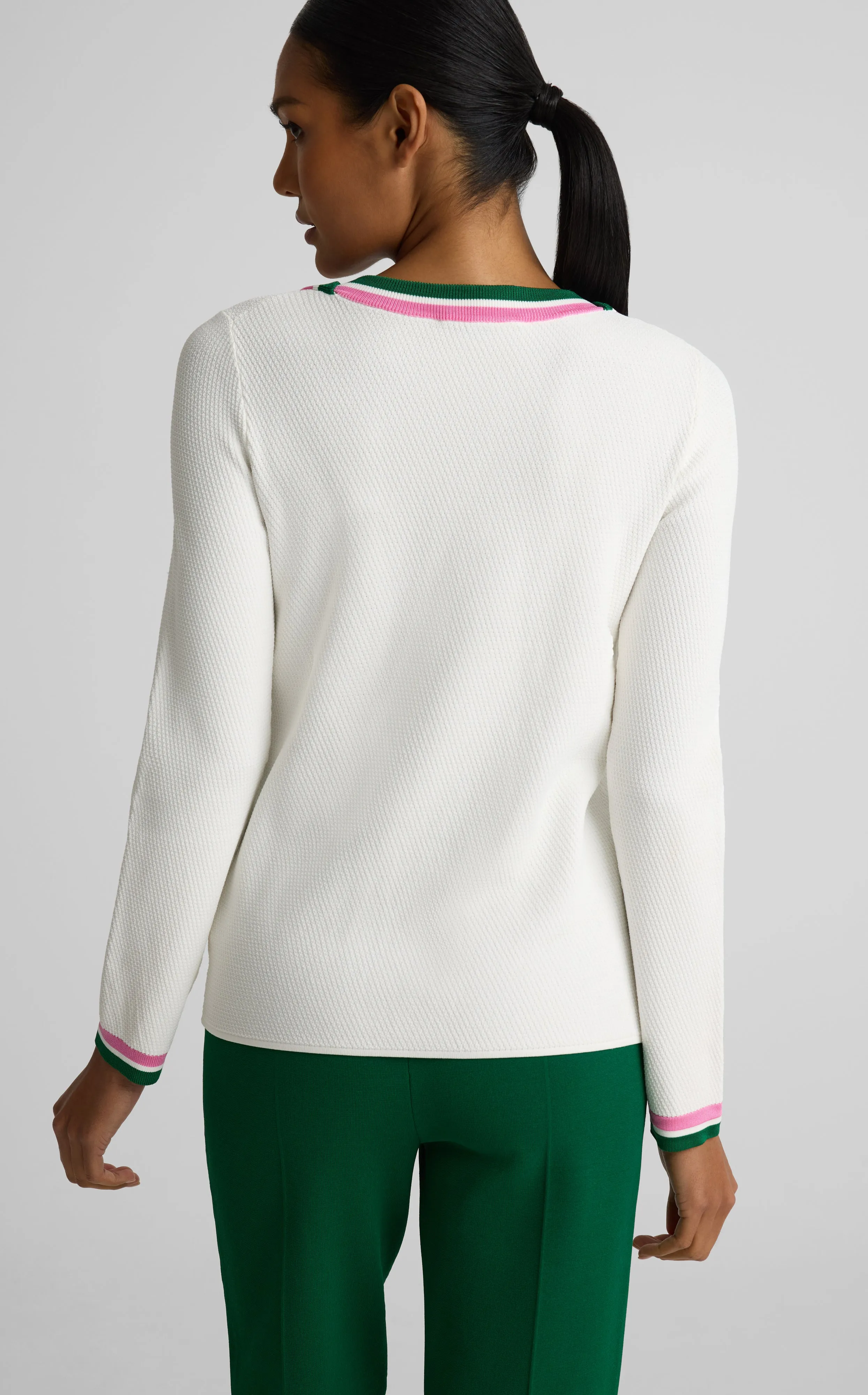 Marjorie Sweater In Diagonal Texture Knit sold by St. John product image thumbnail 5