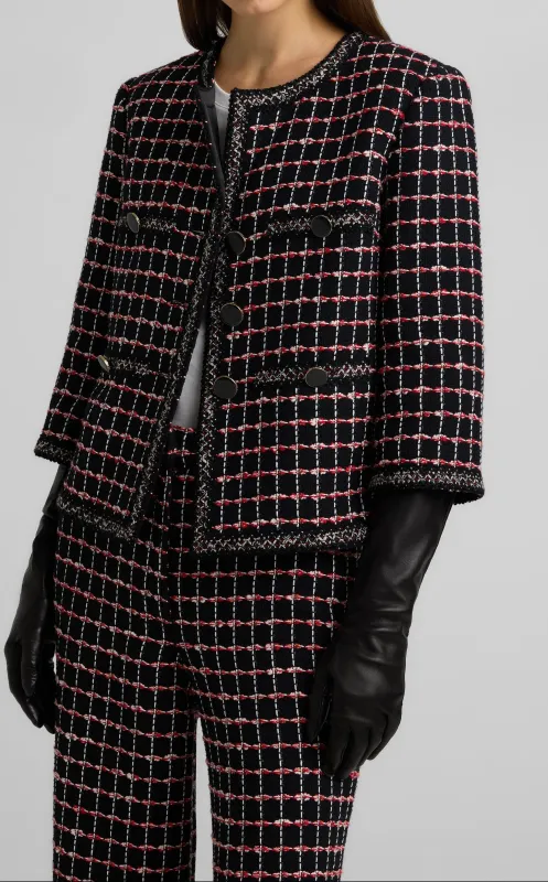 Windowpane Tweed Jacket made by St. John