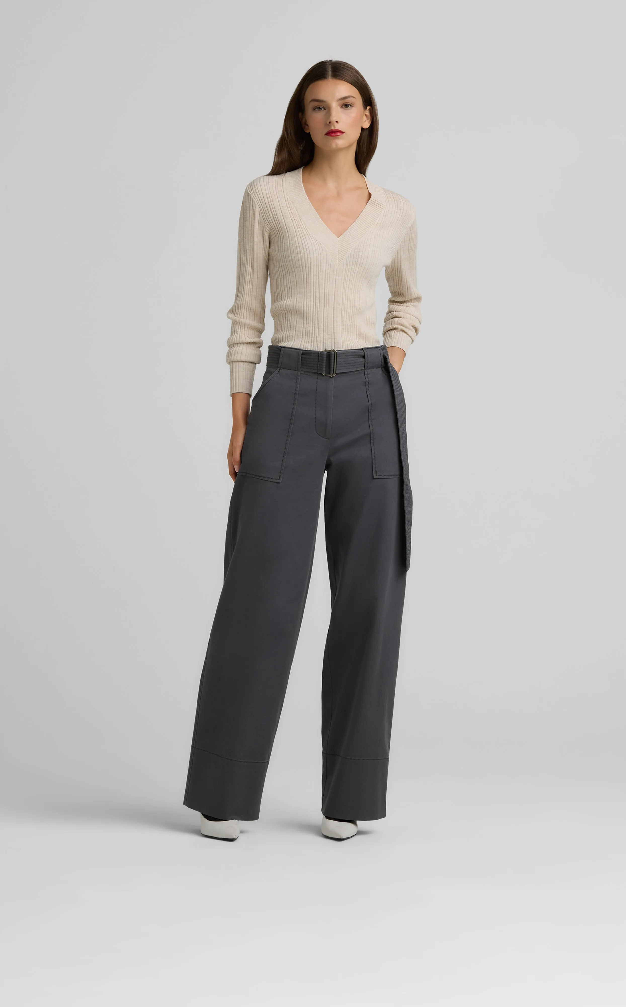 Plaited Rib V-Neck Sweater sold by St. John product image thumbnail 2