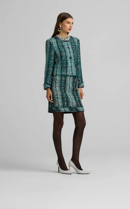 Foiled Tweed Skirt made by St. John