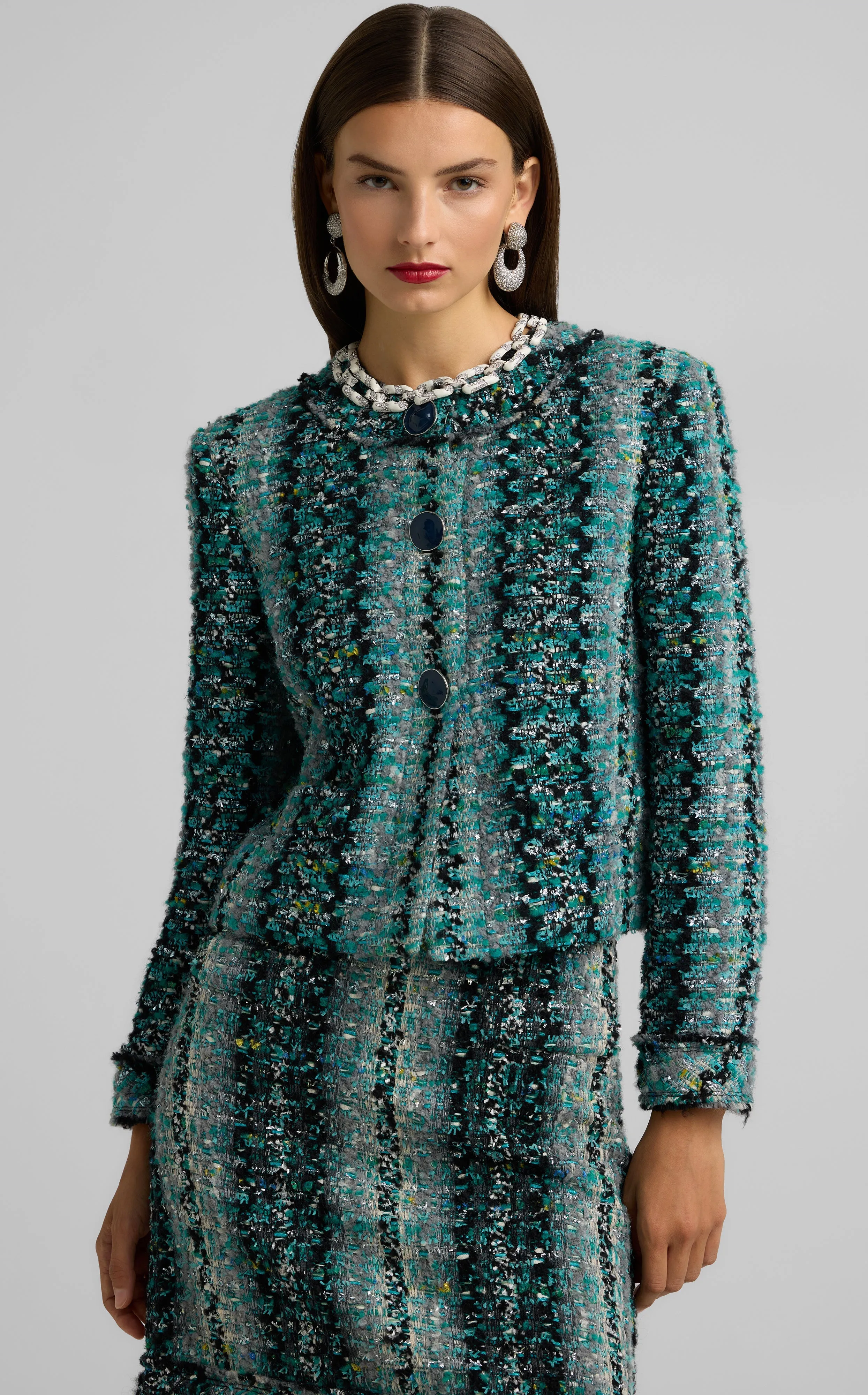 Foiled Tweed Skirt sold by St. John product image thumbnail 5