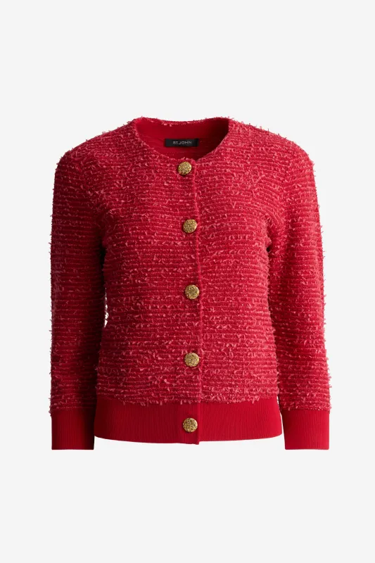 Textured Sequin Knit Cardigan made by St. John