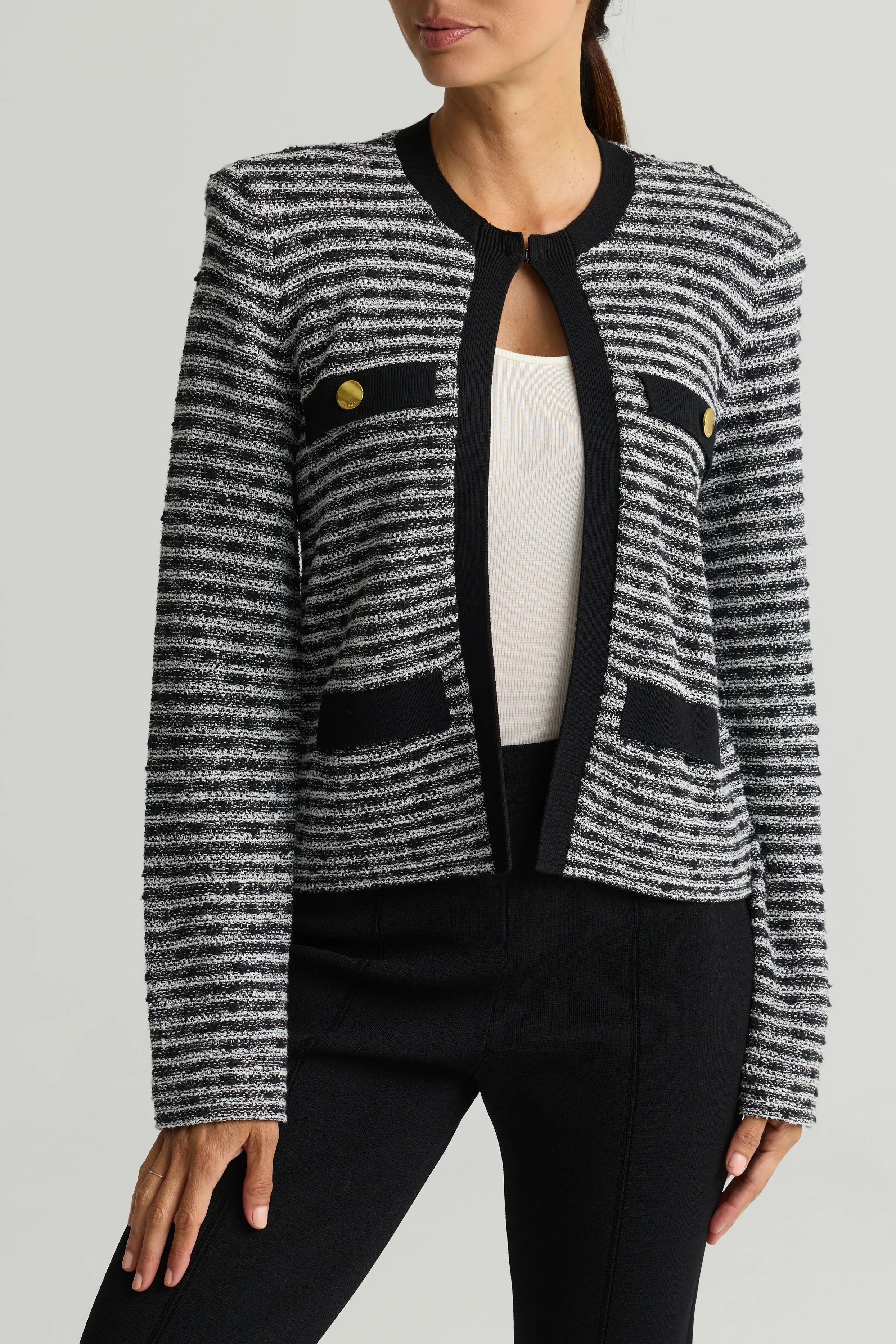 Slub Tweed Knit Jacket sold by St. John