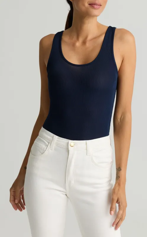 Stretch Viscose Tank Top made by St. John