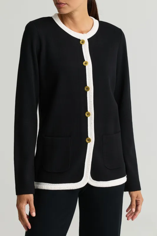 Flat Piqué Knit Jacket made by St. John