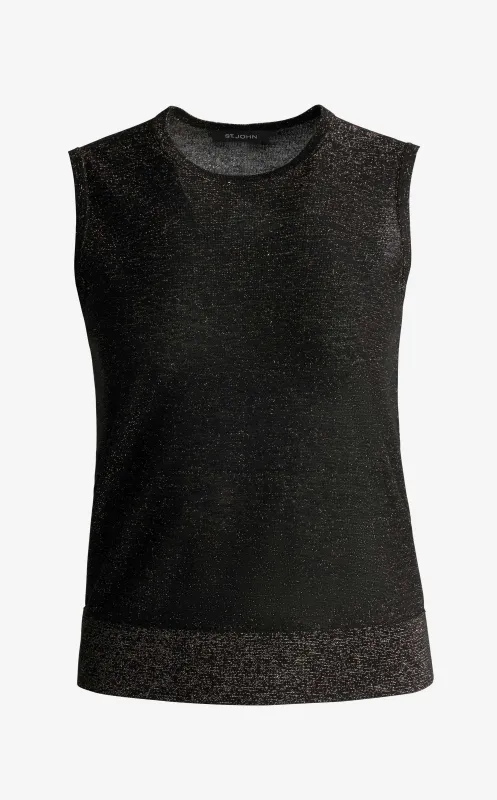Sleeveless Lurex Knit Shell made by St. John