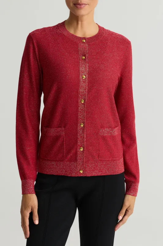 Lightweight Lurex Knit Cardigan made by St. John